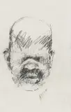 Nelson Makamo, Man with Closed Eyes, pencil on paper