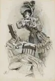 Sydney Carter, Little Dorrit, mixed media on paper