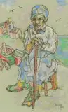 Gregoire Boonzaier, Grandmother with Walking Stick, pastel and charcoal on paper