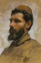 Arnaldo Ferraguti, Portrait of a Man, pastel on card