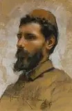 Arnaldo Ferraguti, Portrait of a Man, pastel on card