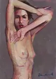 George Donald, Dancer - Florida, oil on board