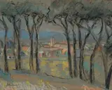 Alice Tennant, View of Buildings through Trees