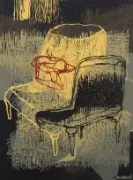 Maja Maljevic, Two Chairs, oil on canvas board
