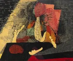 Maja Maljevic, The Thinker, oil on canvas board