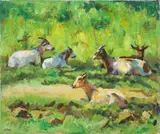 Goats, Transkei by Zakkie Eloff, oil on canvas, offered Sep 2019