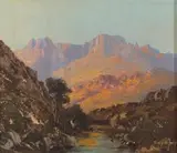 Tinus de Jongh, Mountain Landscape, oil on canvas