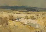 Landscape by Titta Fasciotti, oil on board, offered Sep 2019