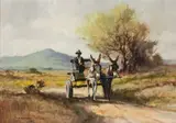 Donkey Cart by Christiaan Nice, oil on board, offered Sep 2019