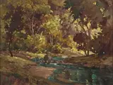 Nils Andersen, Shadowy Kloof, oil on canvasboard