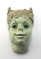 Elizabeth Sebök, Faun, green glazed terracotta