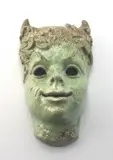 Elizabeth Sebök, Faun, green glazed terracotta
