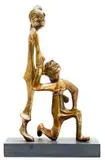 Michael Fleischer, Two Children, bronze on stone base