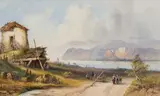 Frank Catano, On the River Meuse, watercolour on paper