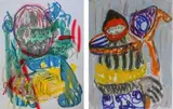 Gresham Tapiwa Nyaude, Safe Hands Part I & II, oil on canvas paper
