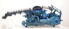 Blue Guitar by Willie Bester, found metal objects, offered Sep 2019