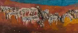 Herd of Zebras by Gordon Vorster, oil on canvas laid down on board, offered Jun 2019