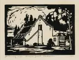 Kaapse Gewel, Zandfontein (Cape Gable) (Nilant 21) by Jacobus Hendrik Pierneef, linocut, sold Jun 2019