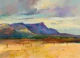 Landscape with Purple Mountains by Errol Boyley, oil on canvas, offered Jun 2019