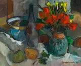Eben van der Merwe, Still Life with Vase of Flowers