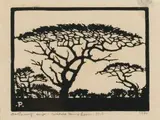 Wilde Sering Boom (sic), NT (Nilant 98) by Jacobus Hendrik Pierneef, linocut, sold Jun 2019