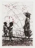 Phillemon Hlungwani, Wamigingiriko (Hard Worker), etching