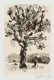 Tree by William Kentridge, one-colour lithograph and collage on paper, sold Jun 2019