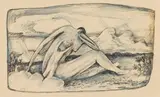 Mother and Child in a Landscape by Walter Battiss, ink on paper, sold Jun 2019