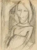 Portrait of a Woman by Alexis Preller, pencil on paper, sold Jun 2019