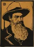 Portrait of a Voortrekker (Nilant 136) by Jacobus Hendrik Pierneef, linocut, sold Jun 2019