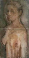 Shany van den Berg, Androgene (Nude), diptych, oil on canvas