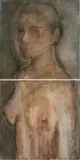 Shany van den Berg, Androgene (Nude), diptych, oil on canvas