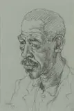 Gregoire Boonzaier, Head of a Man, charcoal on paper