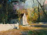 Street Scene, Stellenbosch by Errol Boyley, oil on canvas, offered Jun 2019
