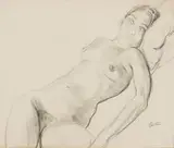 Sir Jacob Epstein Kbe, Reclining Nude, pencil on paper