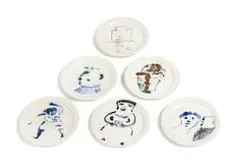 Ceramic Plates by Robert Hodgins, painted and glazed ceramic, offered Jun 2019