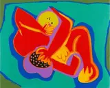 Abstract with Figure and Fruit (recto); Calligraphic Forms (verso) by Walter Battiss, oil on board, offered Jun 2019