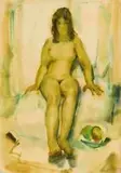 Clément Serneels, Nu Assise II, oil on canvas