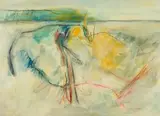 Fred Schimmel, Abstract Landscape, mixed media on paper