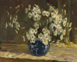 Daisies in the Blue Vase by Adriaan Boshoff, oil on canvas, offered Jun 2019