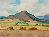 Mountain Landscape by Piet van Heerden, oil on canvas laid down on board, offered Jun 2019