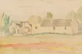 Old Houses in Bredasdorp, K. P. by Jacobus Hendrik Pierneef, pencil and watercolour on paper, offered Jun 2019