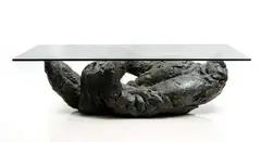 Dylan Lewis, Gesture 1, coffee table in bronze and plate glass