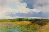 View of a Distant Farm by Errol Boyley, oil on canvas laid down on board, offered Jun 2019