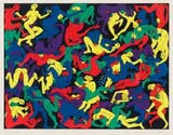 Last Orgy by Walter Battiss, screenprint on paper, sold Jun 2019