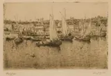 Hugo Naude, Zanzibar, etching