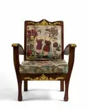 Steven Cohen, Bathing Beauties, wooden arm chair with screenprinted upholstery