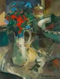 Eben van der Merwe, Still Life with Flowers and Fruit