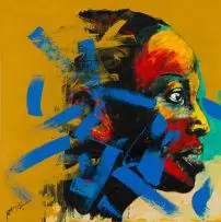 Nelson Makamo, Portrait of a Woman, acrylic on canvas