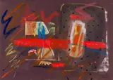 Sam Nhlengethwa, Senegal I, mixed media on canvas